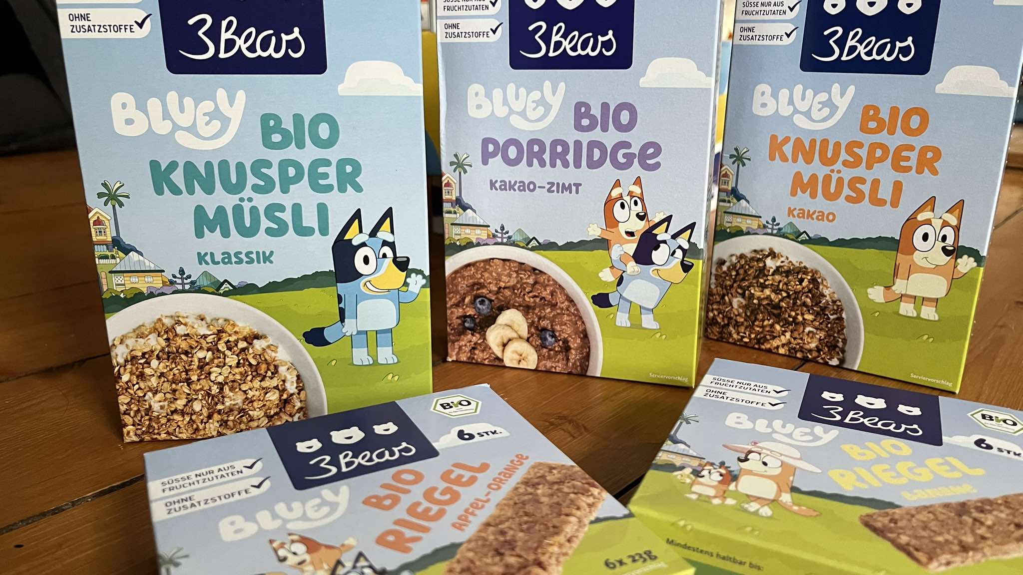 Vegane Bluey Bio-Produkte von 3Bears